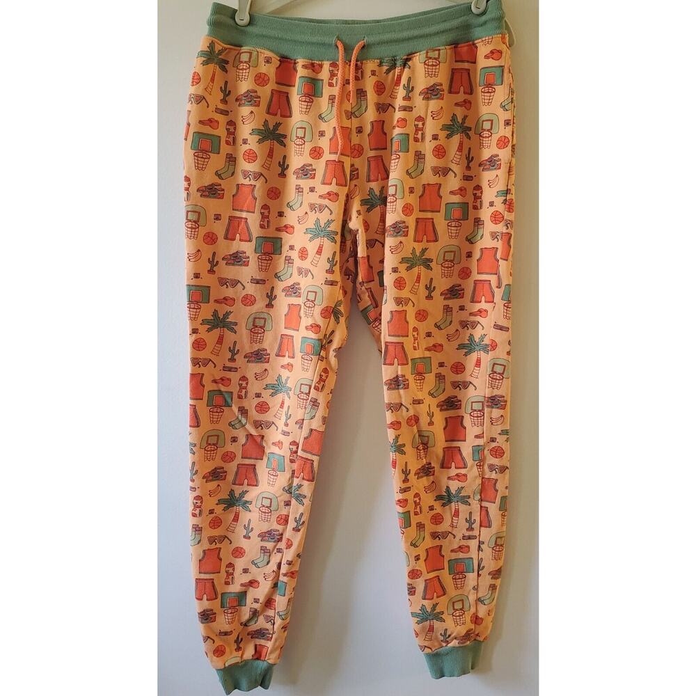 Mokuyobi Orange Basketball Patterned Jogger Sweatpant Size M Made in USA